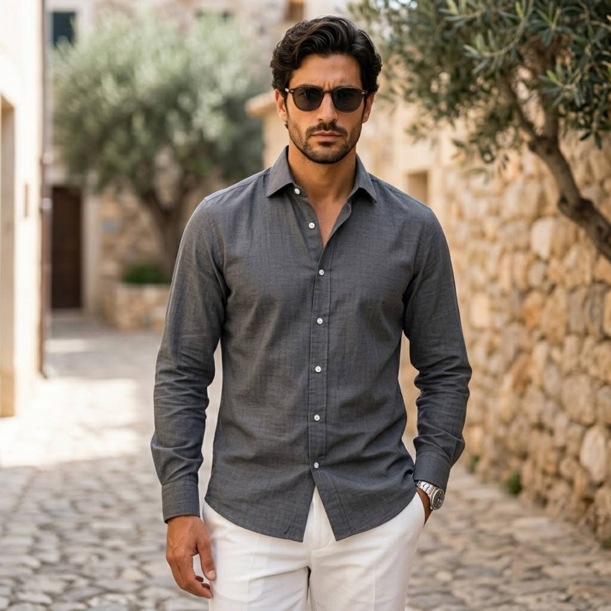 The Summerville Men’s Lightweight Button-Down Cotton Shirt