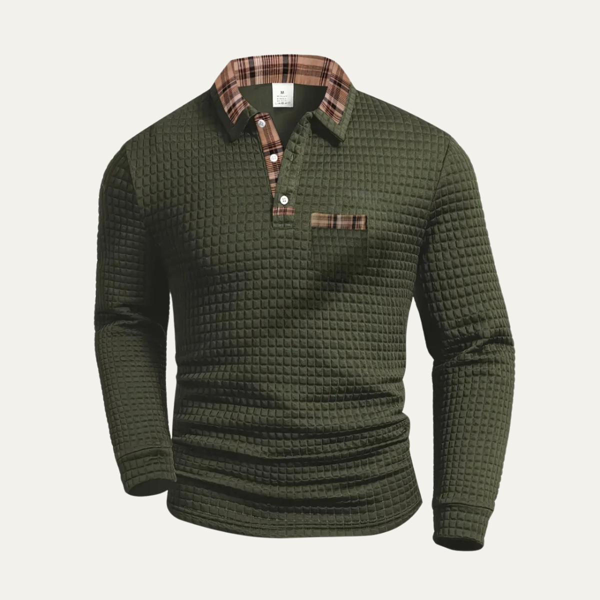The Monopoli Men’s Casual Waffle Knit Polo Sweater
