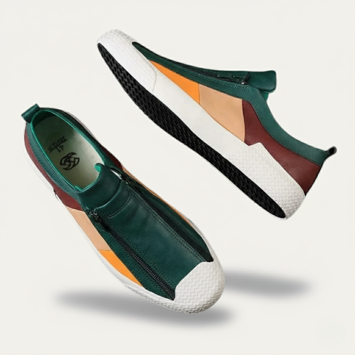 The Rome Men’s Leather Sneakers - Luxury Designer Shoes with Zip
