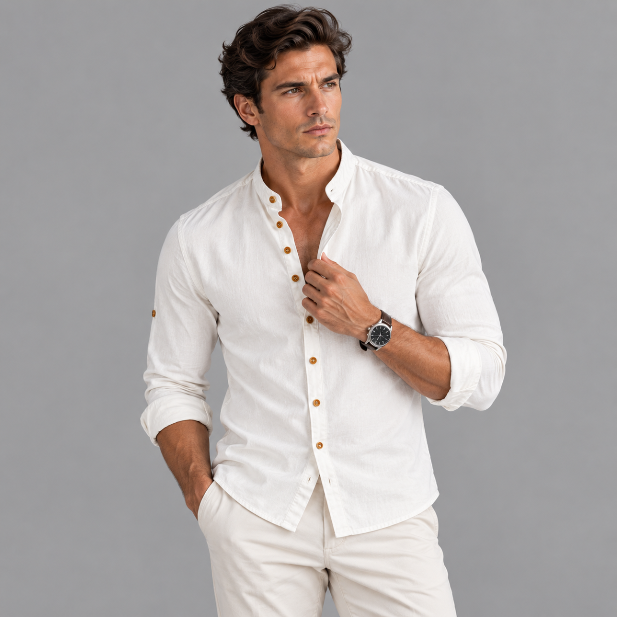 The Malibu Men's Breathable Linen Collar Shirt