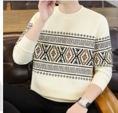 The Carloforte Men’s Knitted Winter Warm Sweater with Nordic Pattern