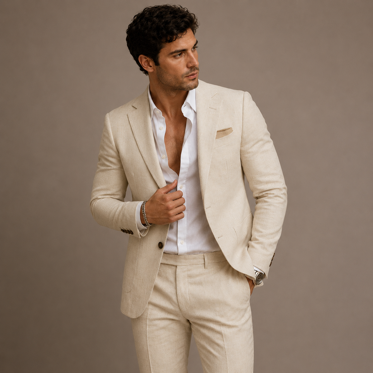 Men’s Slim Fit Set – Two Piece Business Wedding Suit Guest