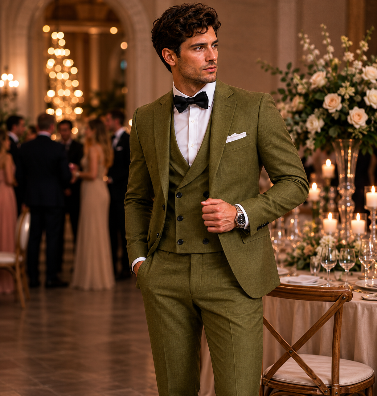 Men’s Slim Fit Set – Two Piece Business Wedding Suit Guest