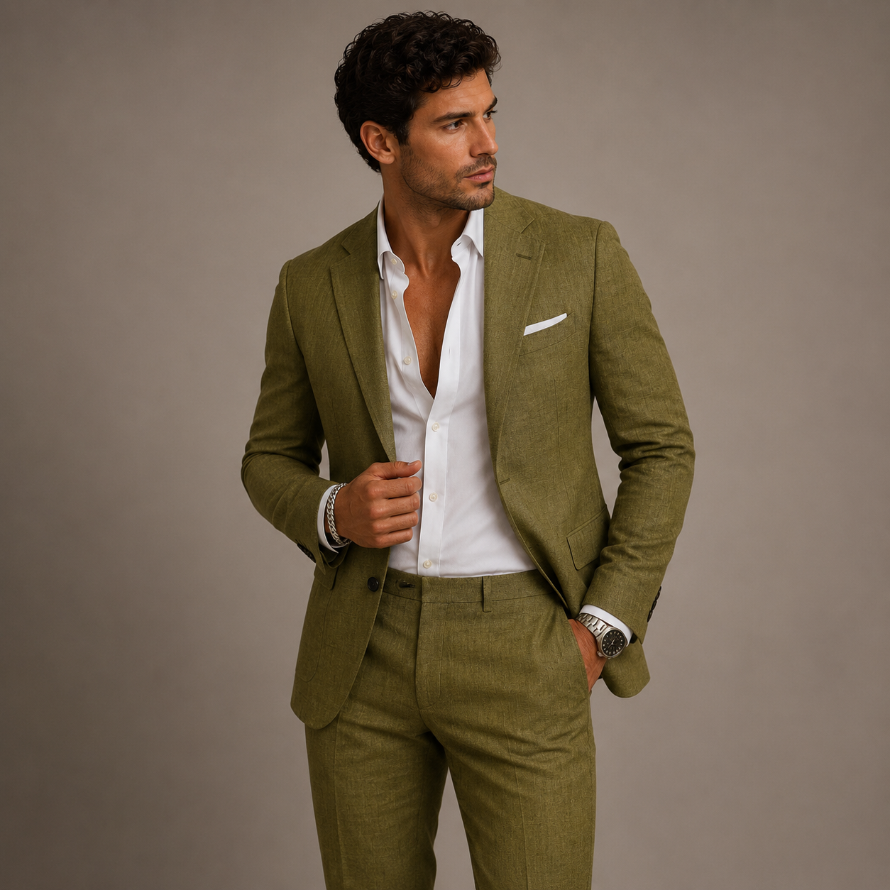 Men’s Slim Fit Set – Two Piece Business Wedding Suit Guest