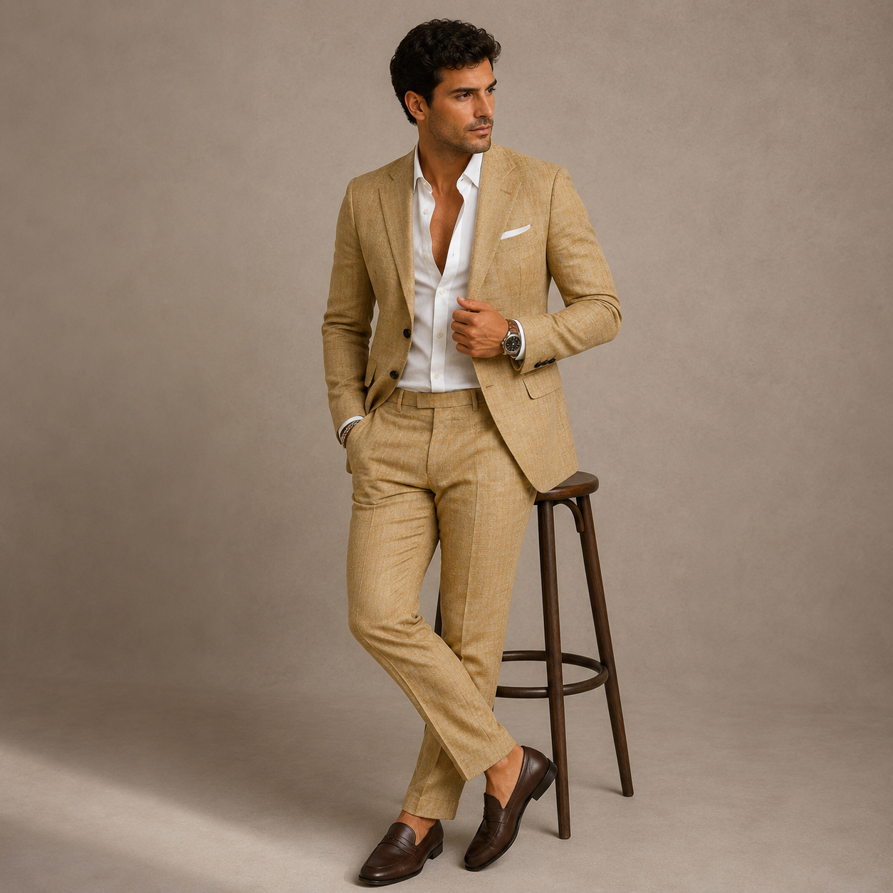 Men’s Slim Fit Set – Two Piece Business Wedding Suit Guest