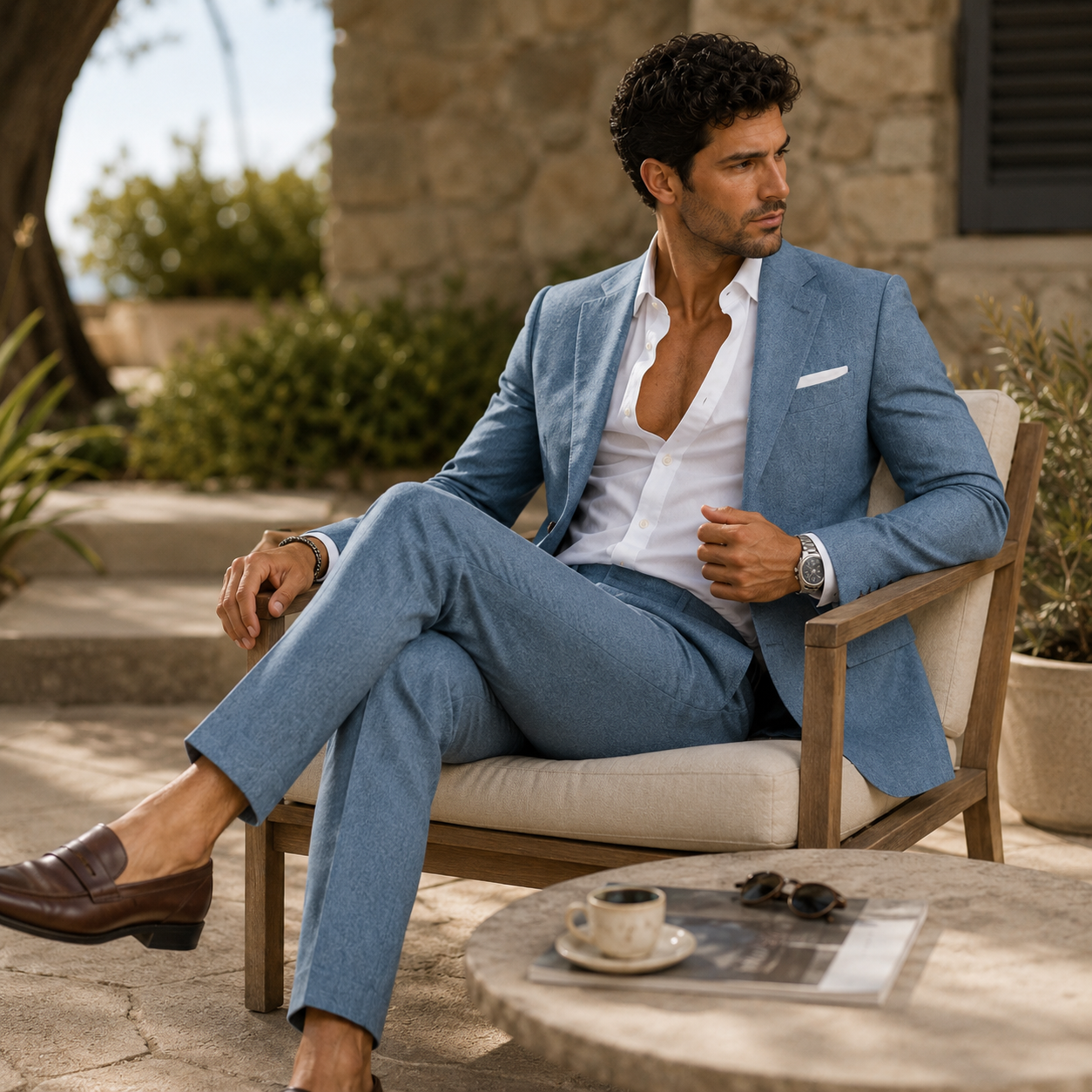 Men’s Slim Fit Set – Two Piece Business Wedding Suit Guest