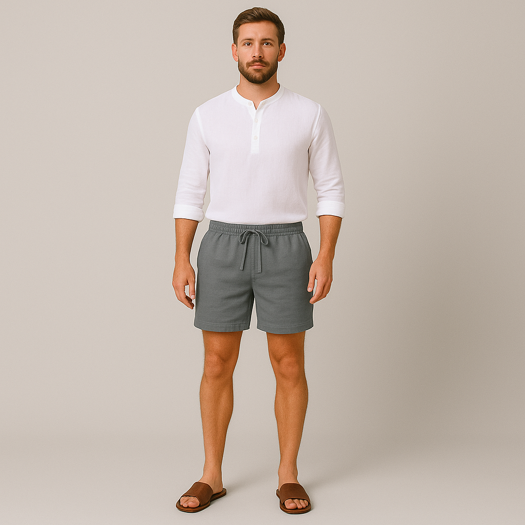Men's Lightweight Relaxed Fit Linen Summer Shorts
