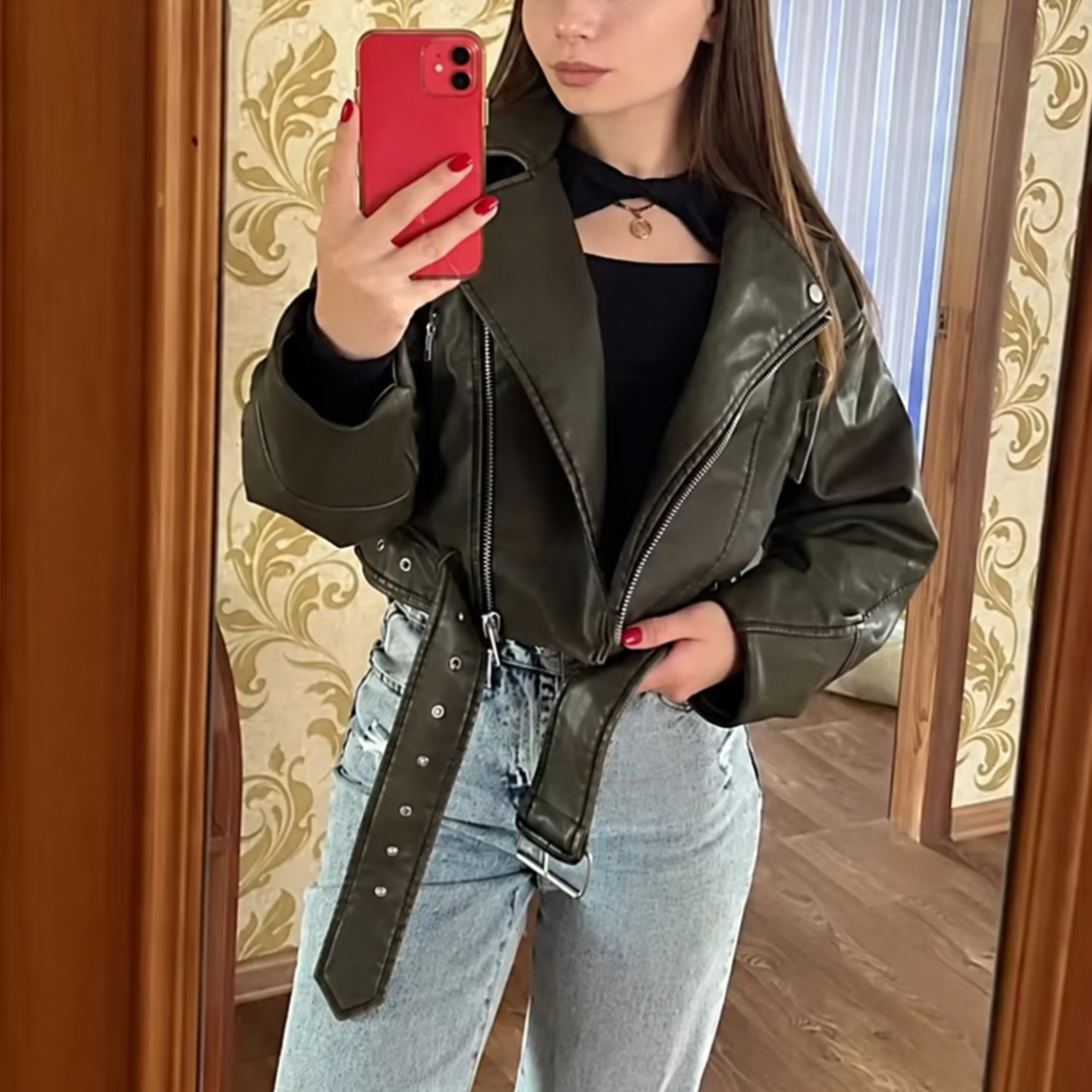 Women's Black Cropped Vintage Jacket