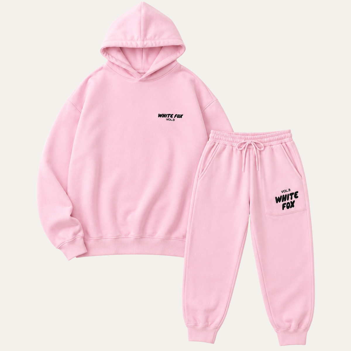 Women's Two Piece Hooded Tracksuit with Graphic Print