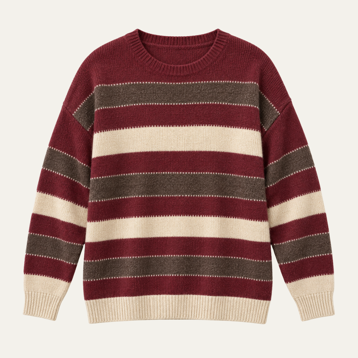 Women's Striped Crewneck Knit Sweater