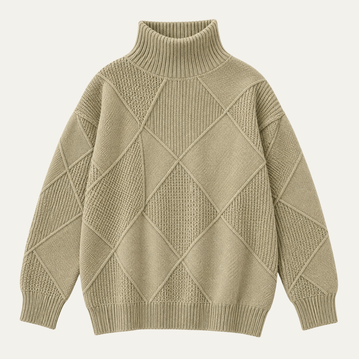 Women's Ribbed High Neck Knit Sweater