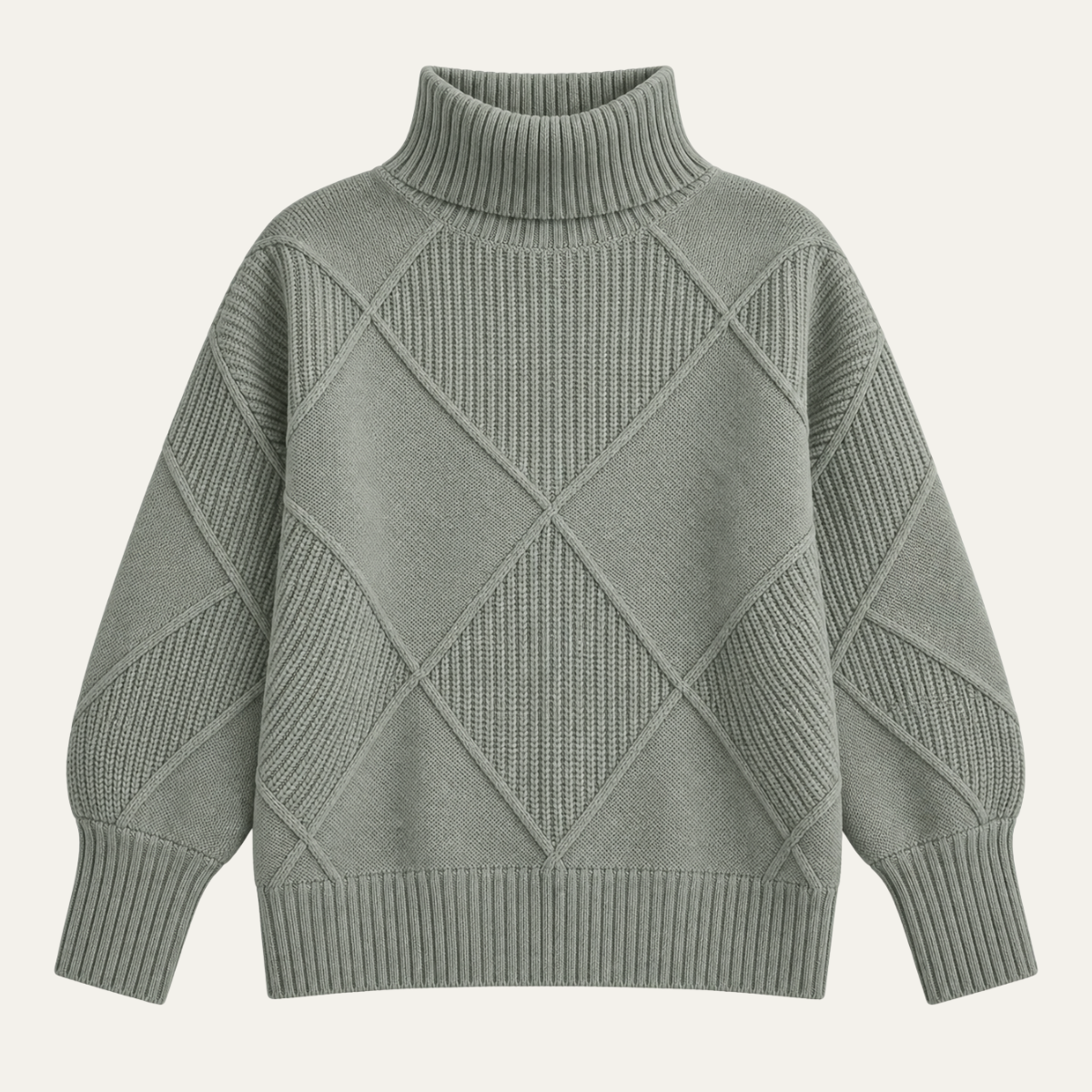 Women's Cozy High Neck Cable Knit Sweater