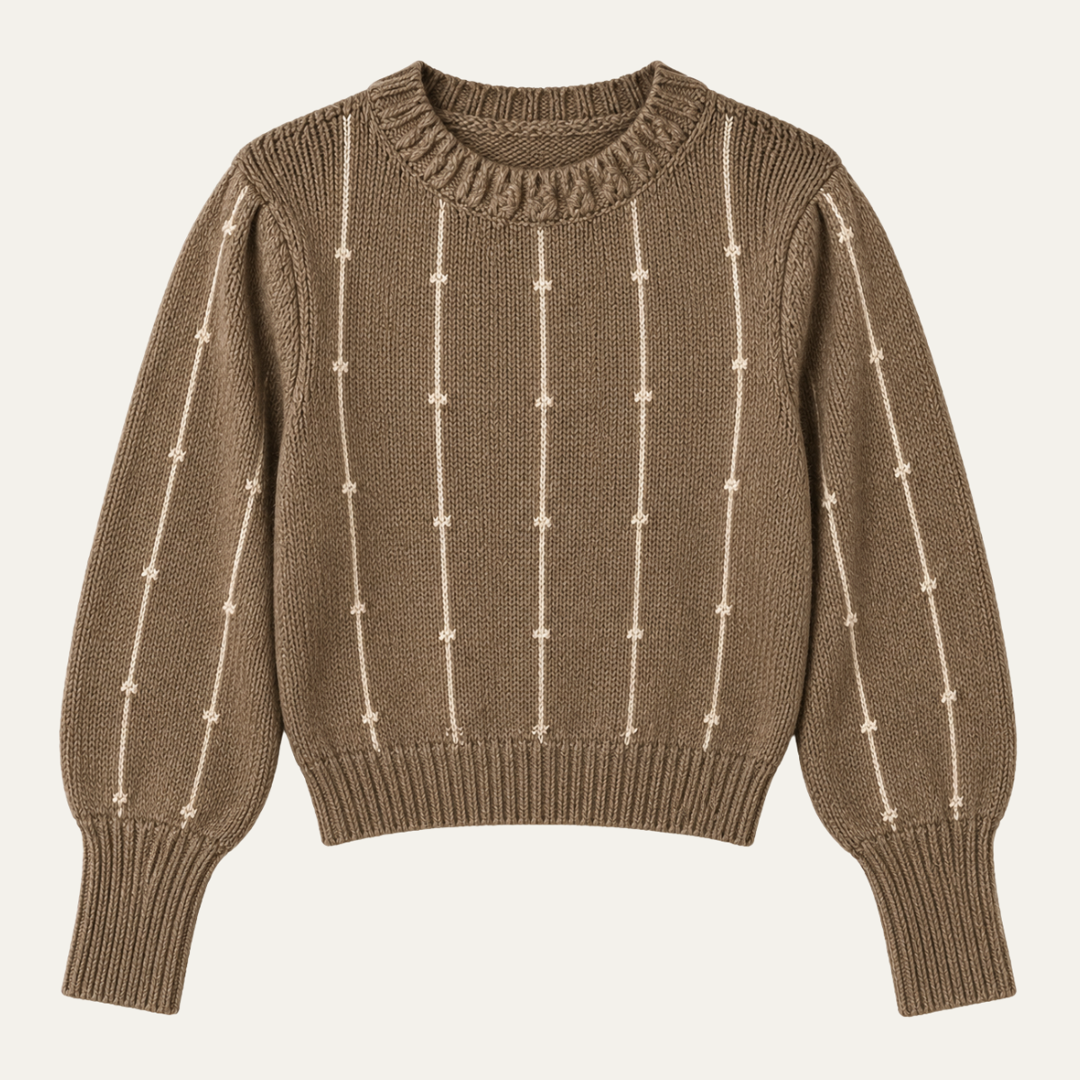 Women's Ribbed Crewneck Cropped Sweater