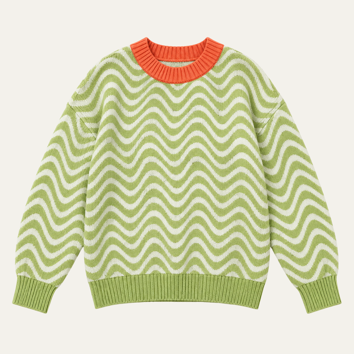Women's Oversized Wavy Stripe Sweater