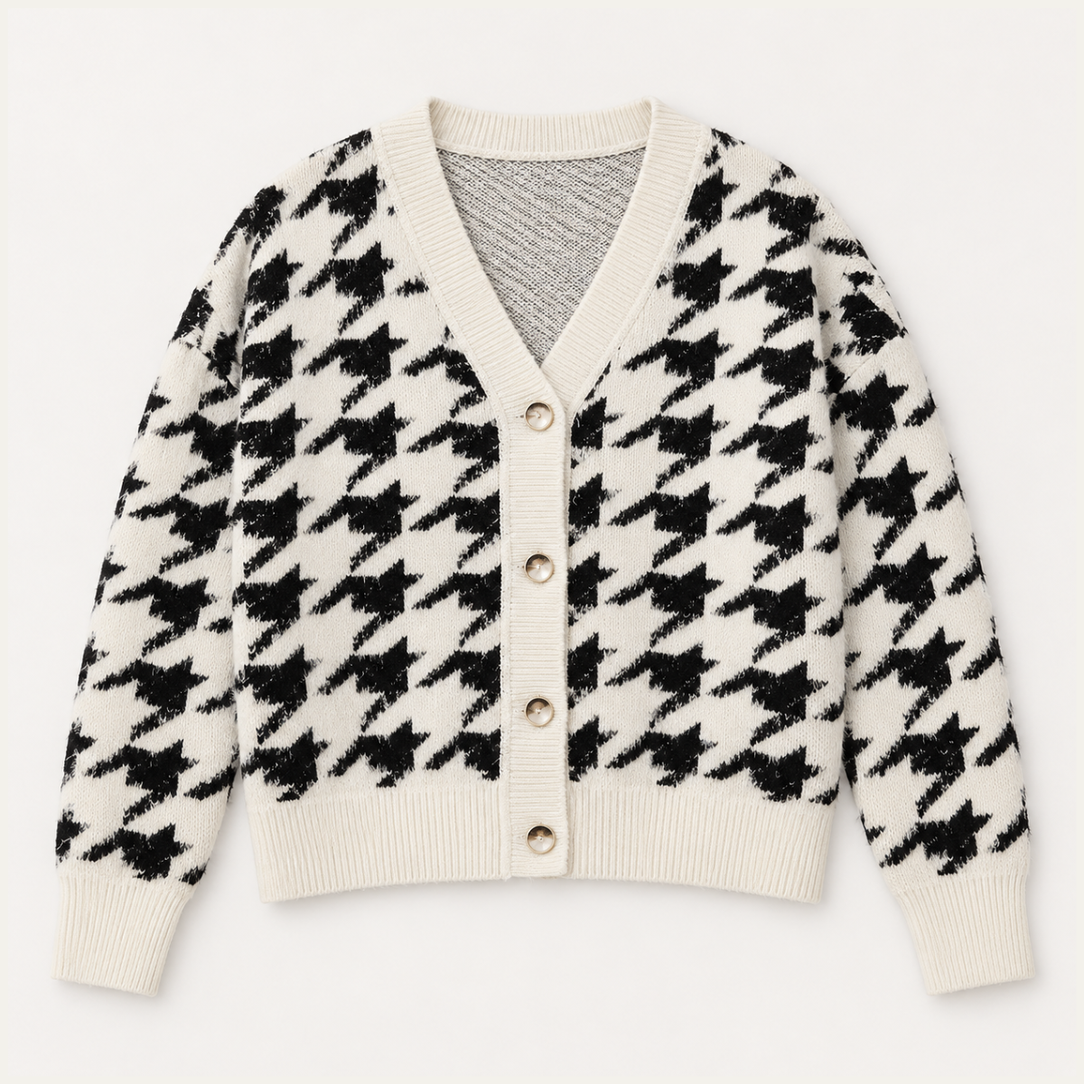 Women's Patterned Cropped Sweater Cardigan