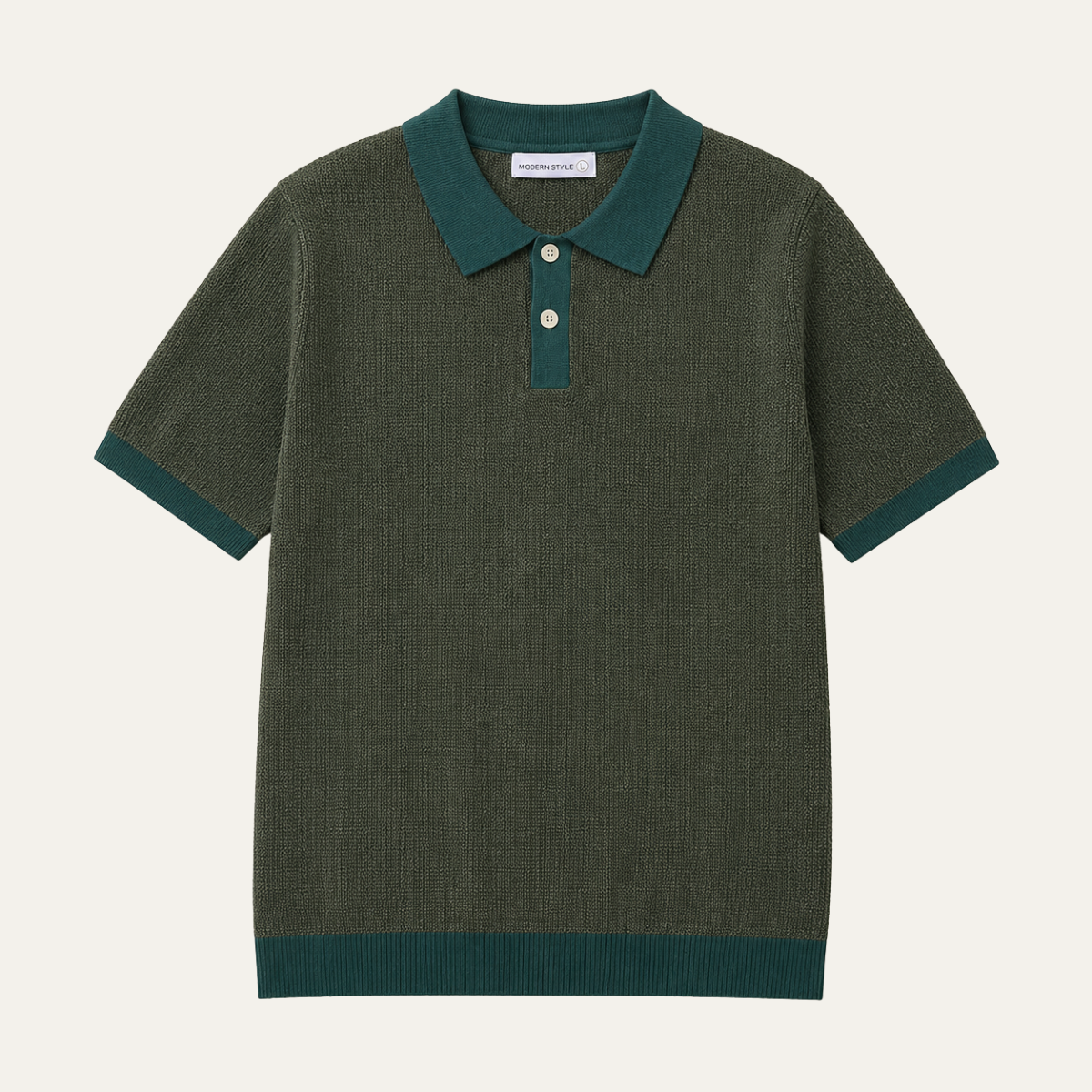 The Monferrato Men’s Patchwork Knit Polo T-Shirt