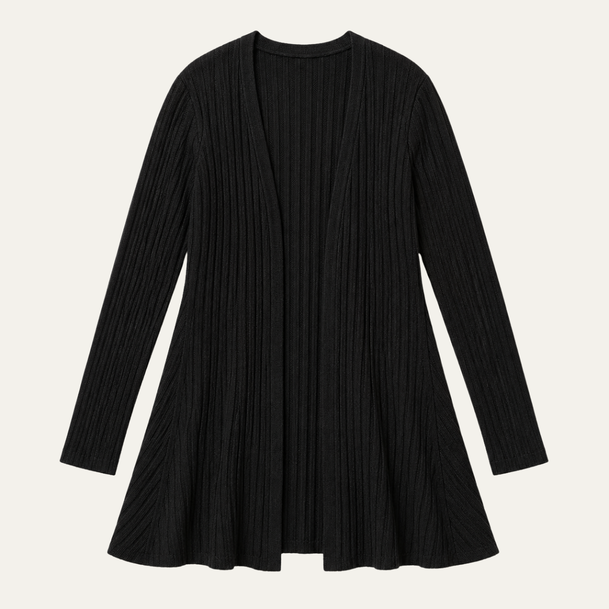 Women's Open Front Cardigan with Ruffle Hem