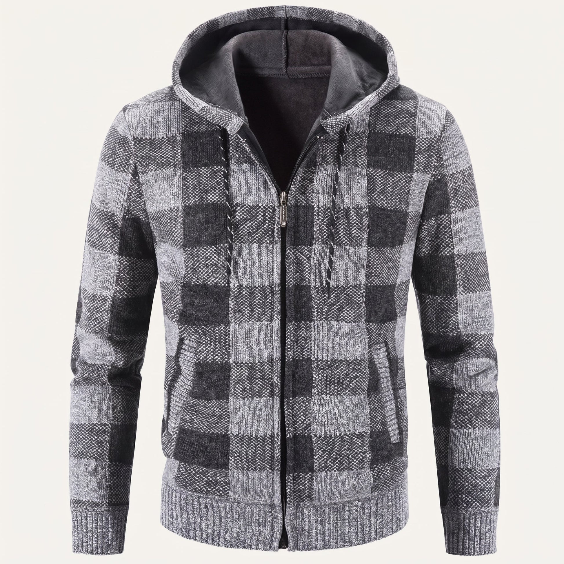 Men's Plaid Zip Up Hoodie