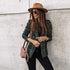 Women's Checked Tweed Jacket with Gold Trim