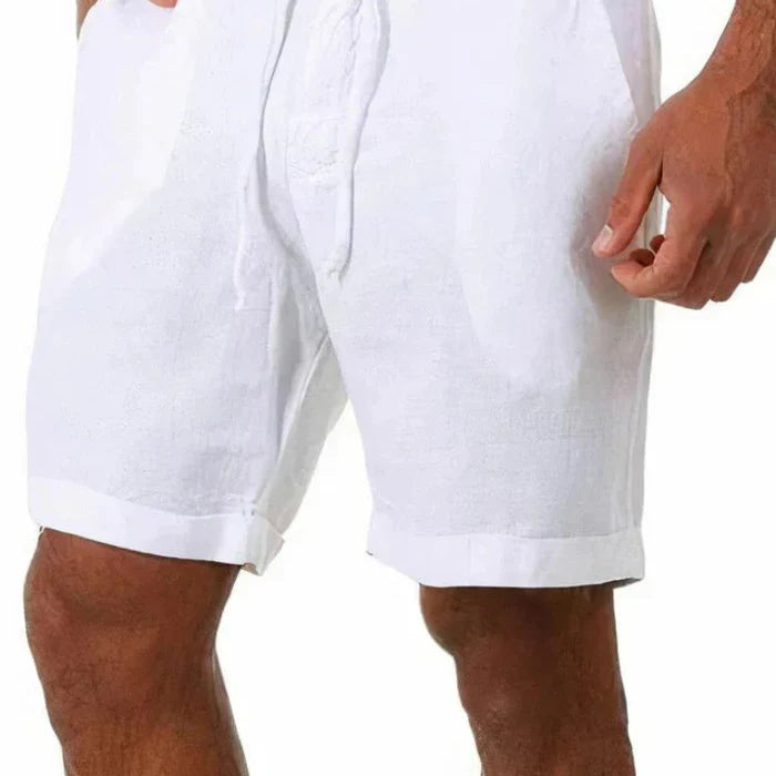 The Dolomites Men's Tailored Linen Drawstring Shorts