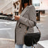 Women's Checked Blazer with Twin Buttons
