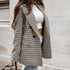 Women's Checked Blazer with Twin Buttons