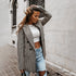 Women's Checked Blazer with Twin Buttons