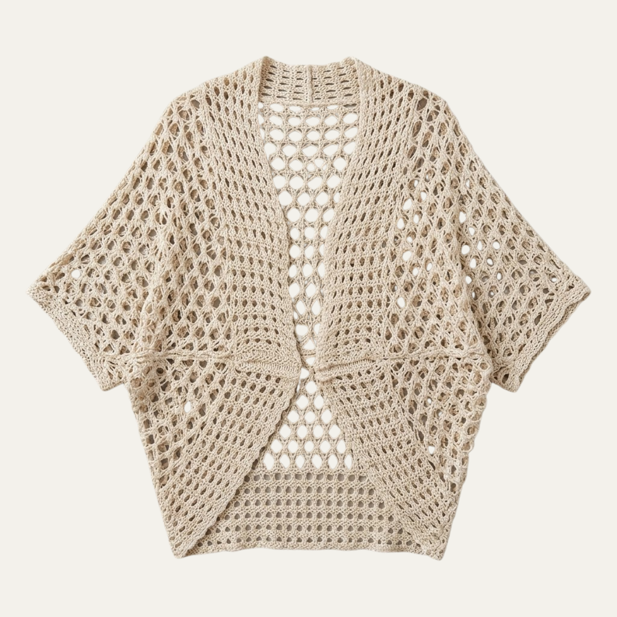 Women's Crochet Open Front Cardigan