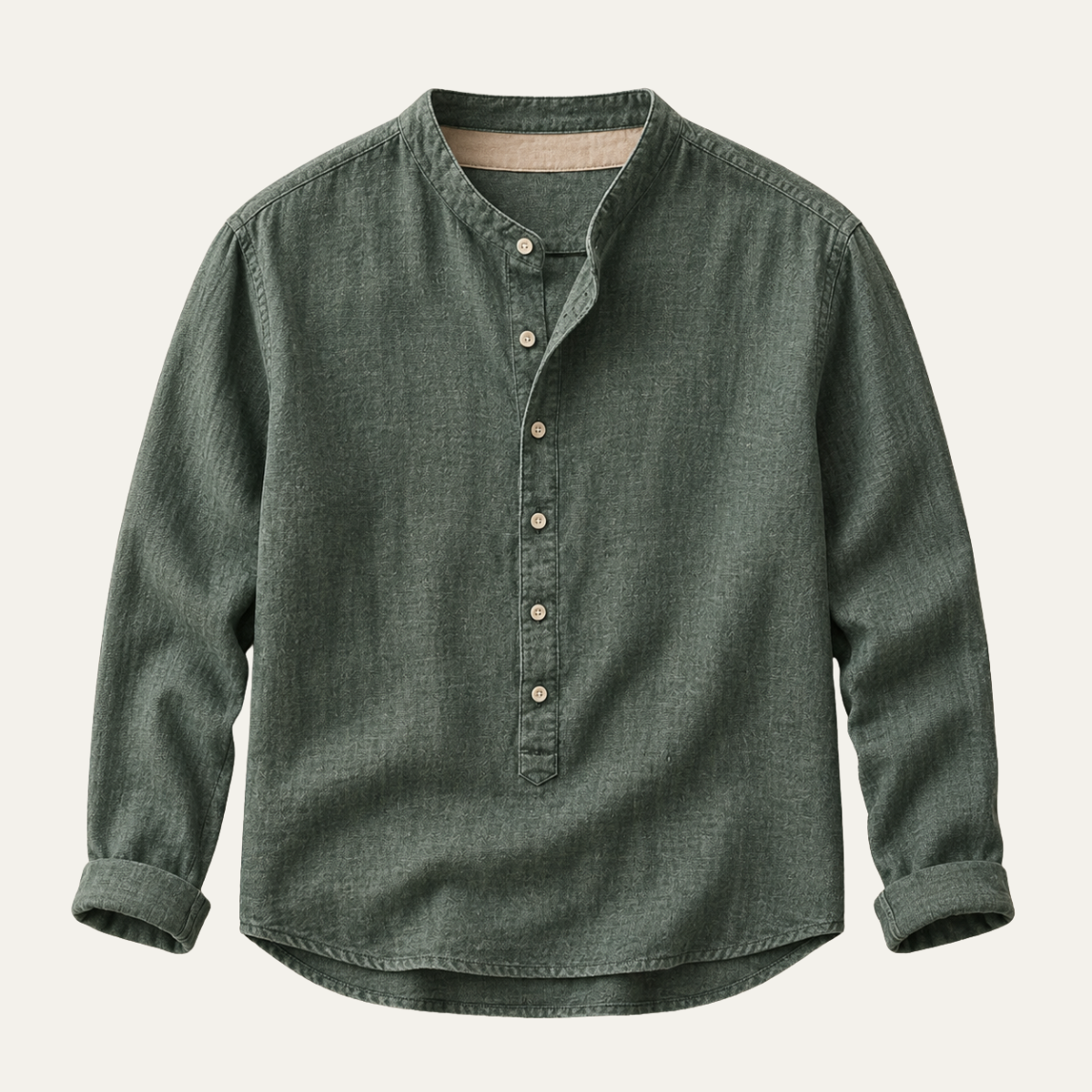 The Brooklyn Men's Vintage Collar Linen Henley Shirt
