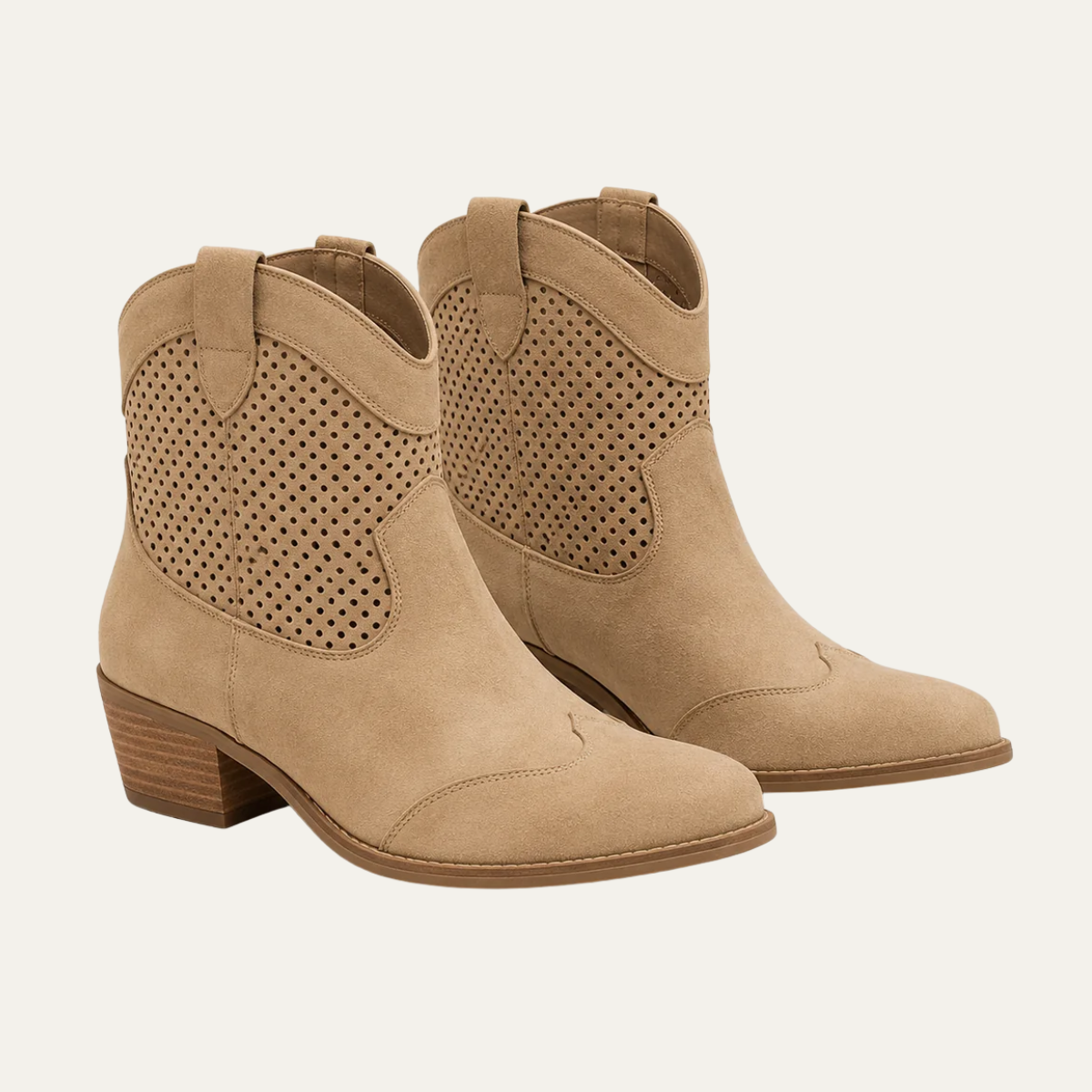 Women's Cowboy Ankle Boots with Block Heel