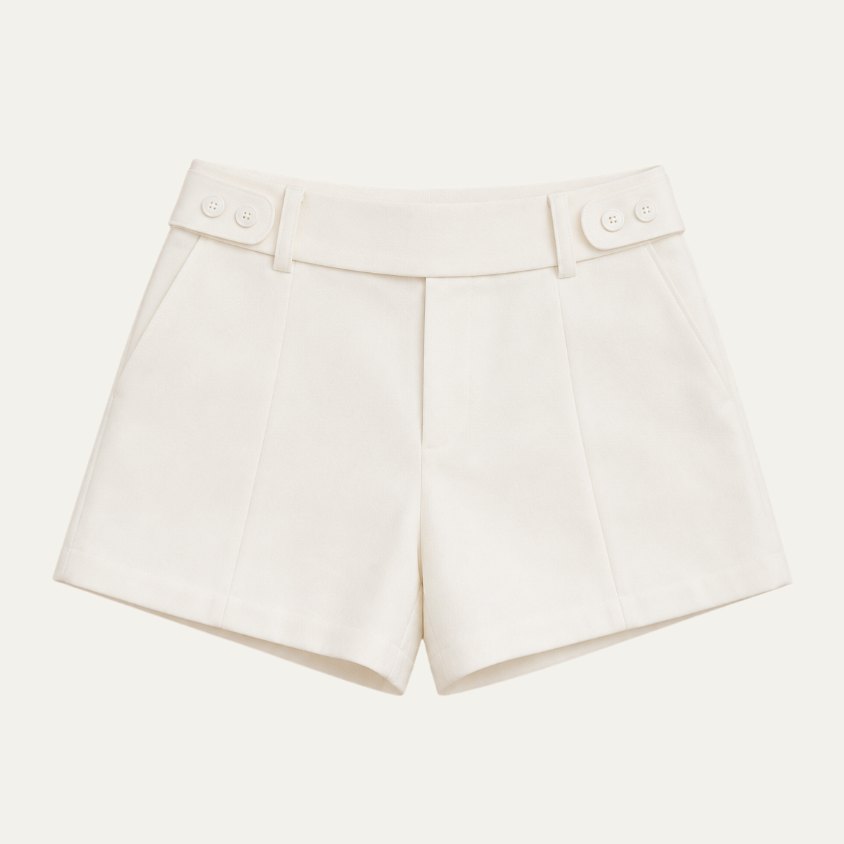 Women's Fitted High Waist Shorts with Double Button Detail