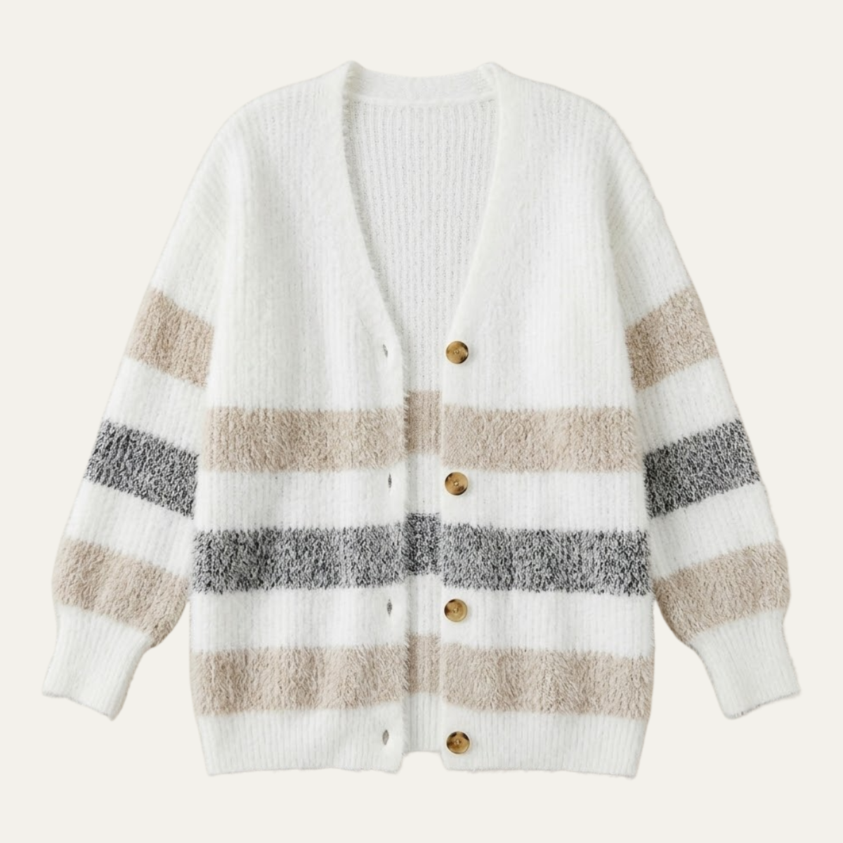 Women's Color Block Button Front Knit Cardigan