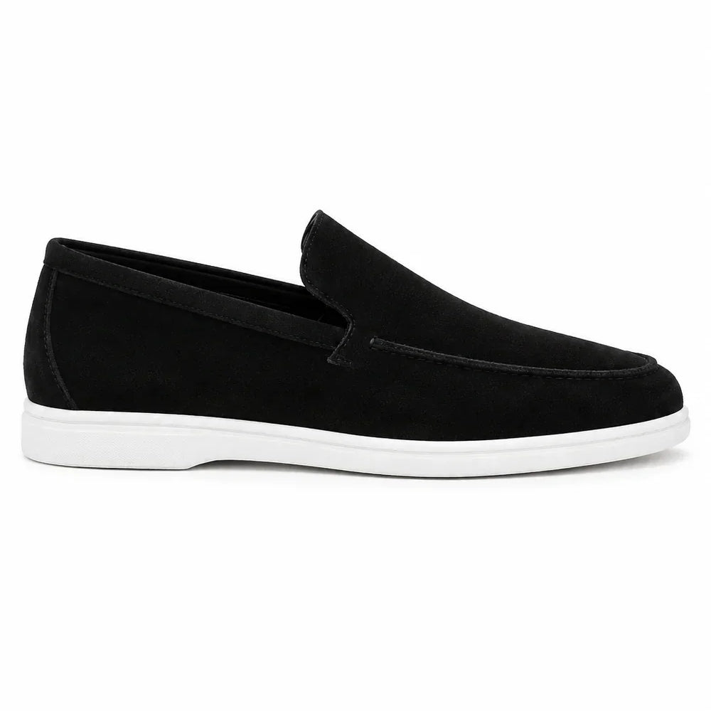 The Sheridan Men's Lightweight Slip On Suede Loafers - Black