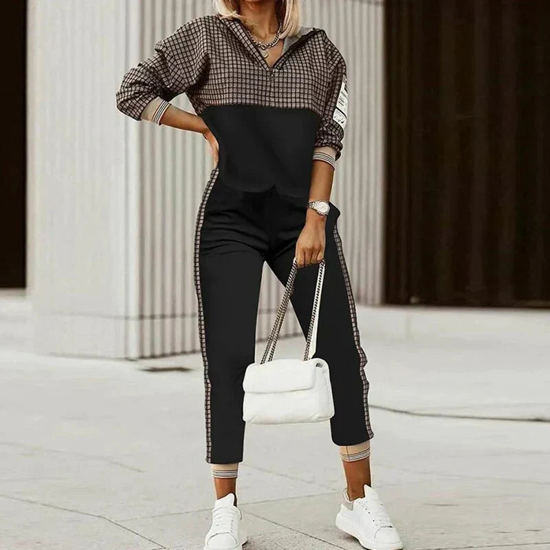 Women's Casual Zipper Top Tracksuit