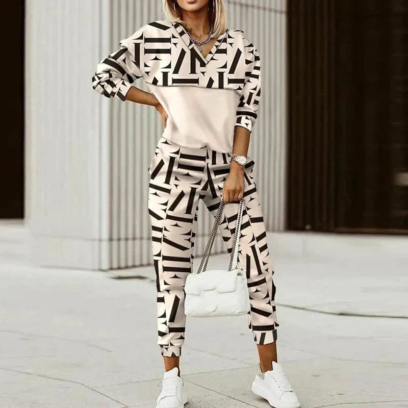 Women's Casual Zipper Top Tracksuit