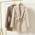Women's Long Blazer with Adjustable Belt