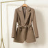 Women's Long Blazer with Adjustable Belt
