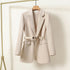 Women's Long Blazer with Adjustable Belt