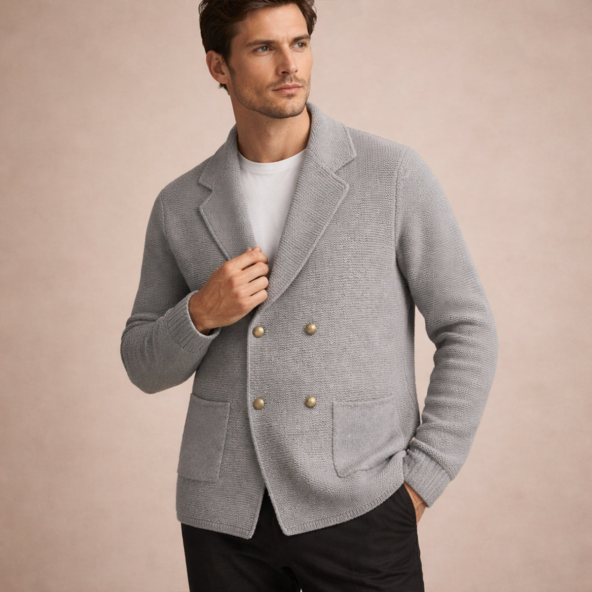 The Pisa Men’s Smart Casual Double Breasted Knit Cardigan