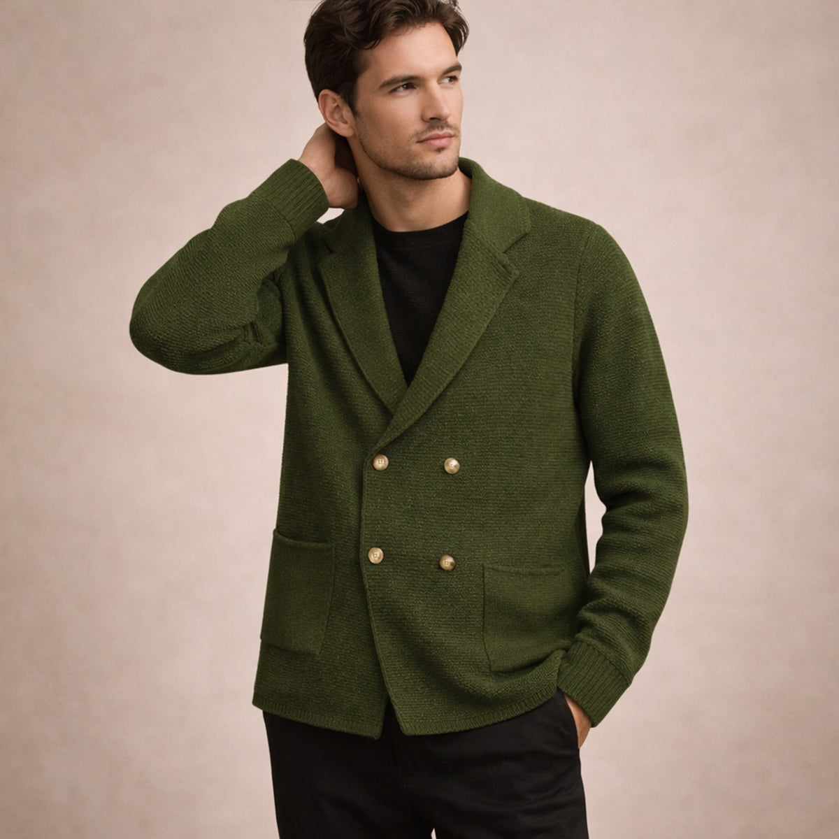 The Pisa Men’s Smart Casual Double Breasted Knit Cardigan