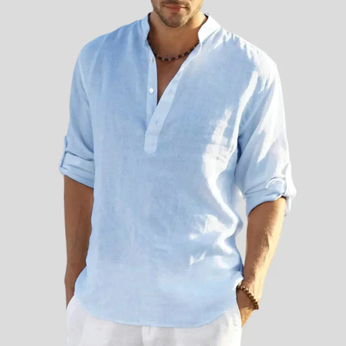 The Vicenza Men's Relaxed Fit Linen Henley Shirt