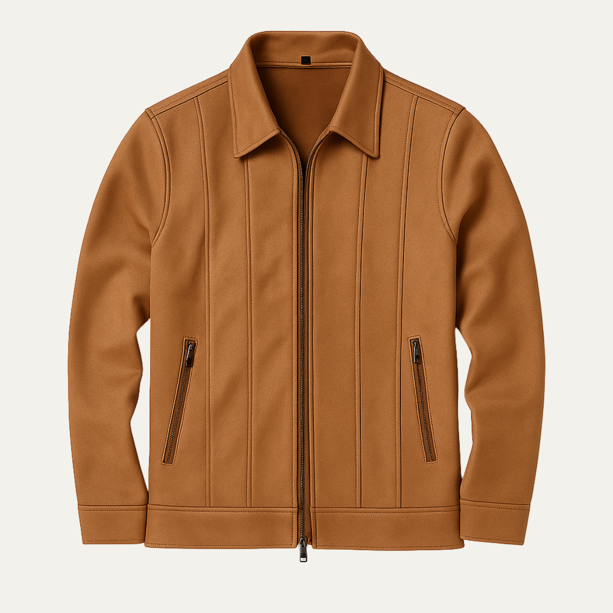 The Varese Men's Trucker  Suede Leather Zip Up Jacket