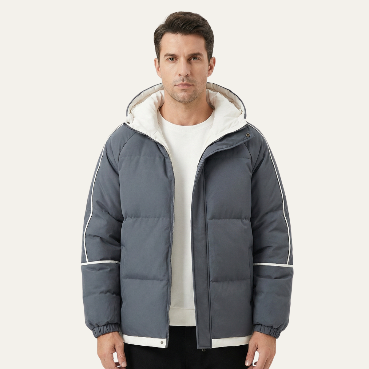 The London Men's  Waterproof Puffer Jacket - Luxury Hooded Winter Coat