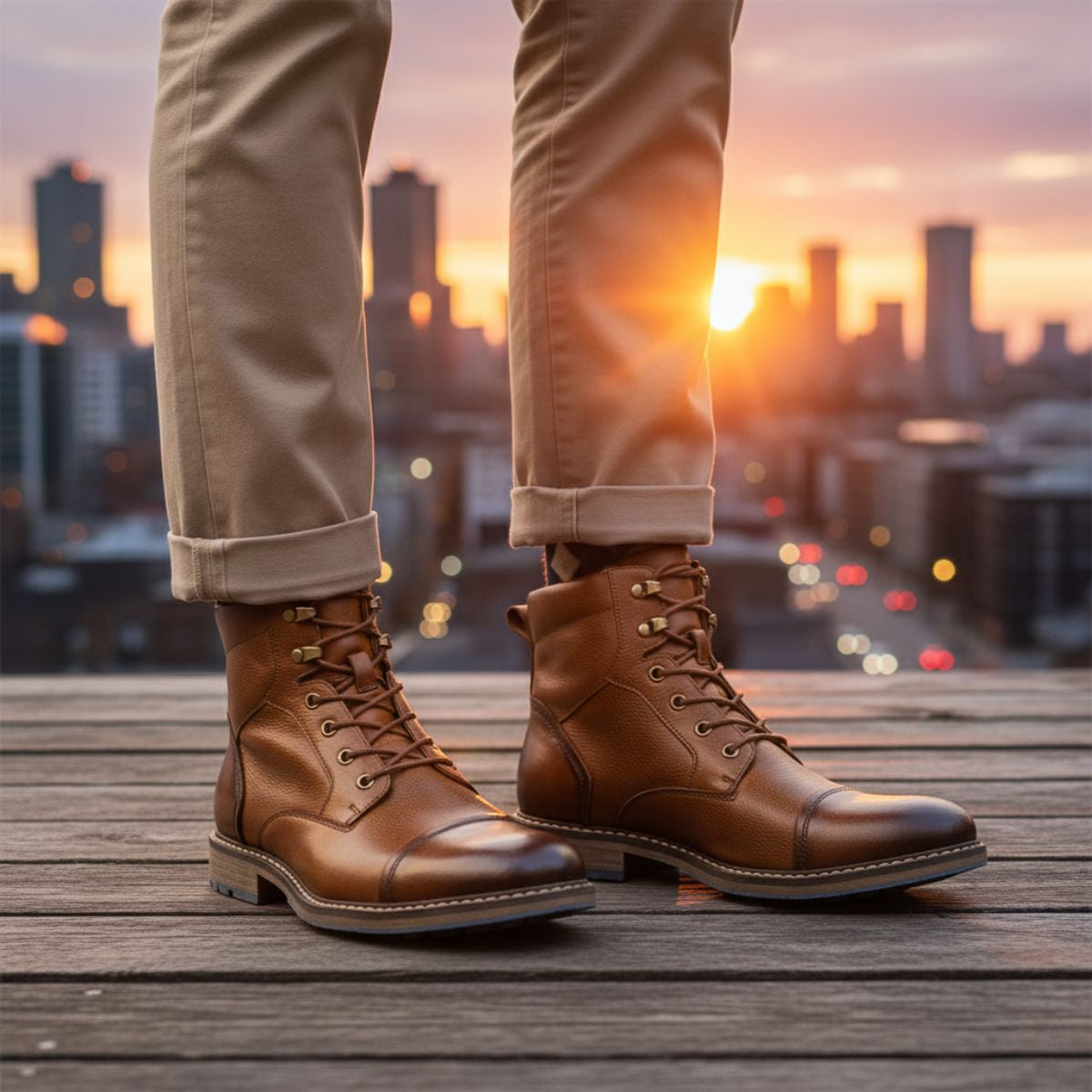 The Derbyshire Men's Rugged Adventure Outdoor Leather Boots