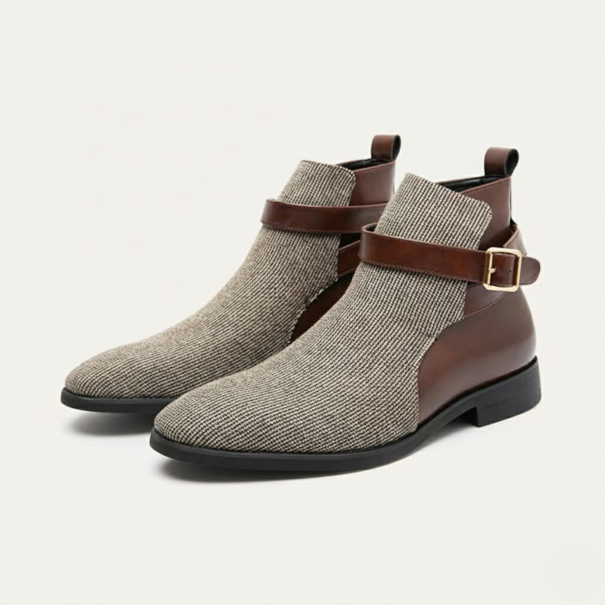 The Shetland Men's Elegant Modern Buckle Chelsea Boots