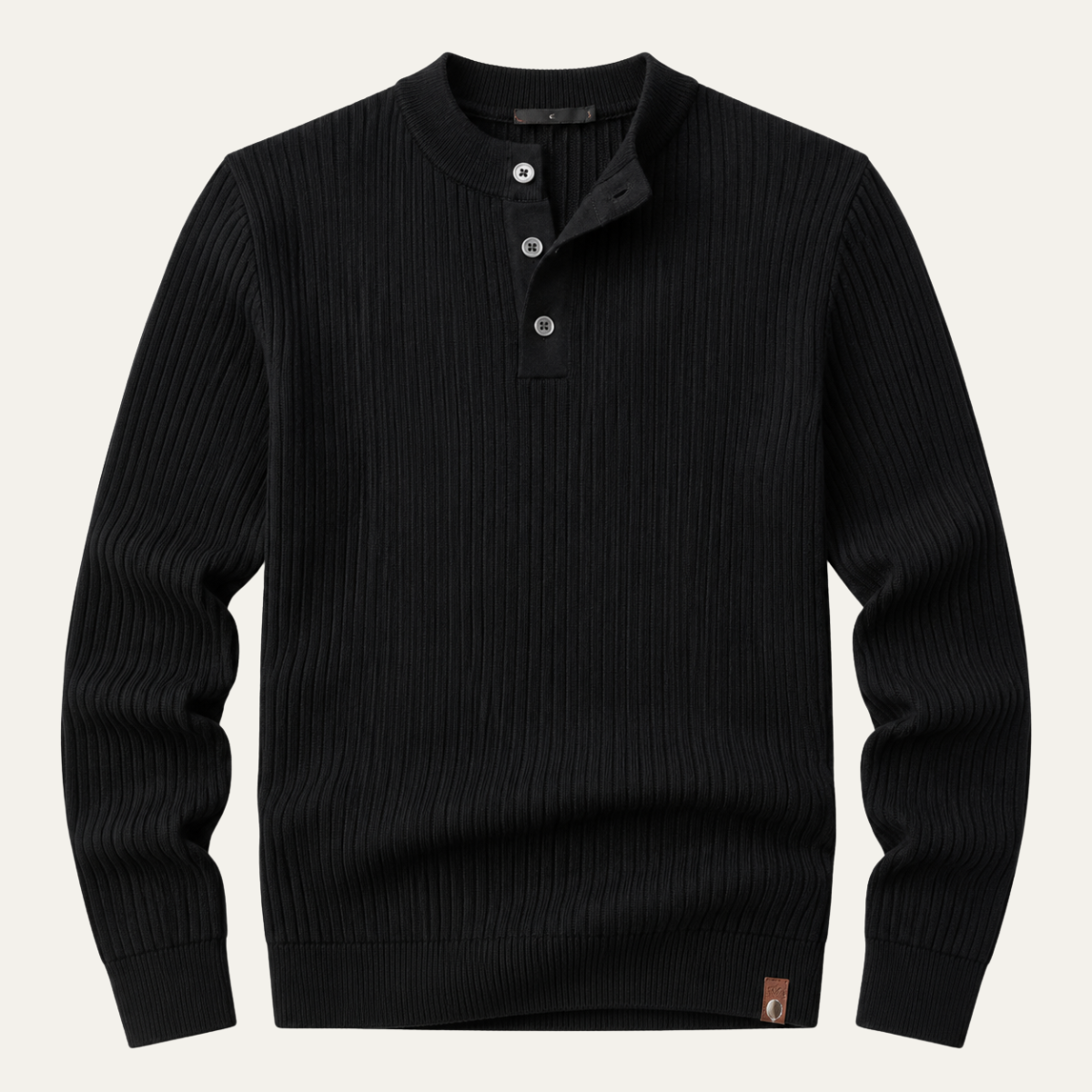 The Taormina Men's Ribbed Henley Knit Sweater