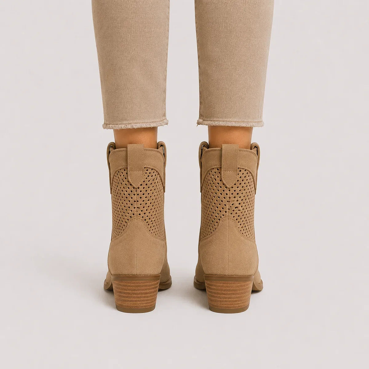 Women's Cowboy Ankle Boots with Block Heel