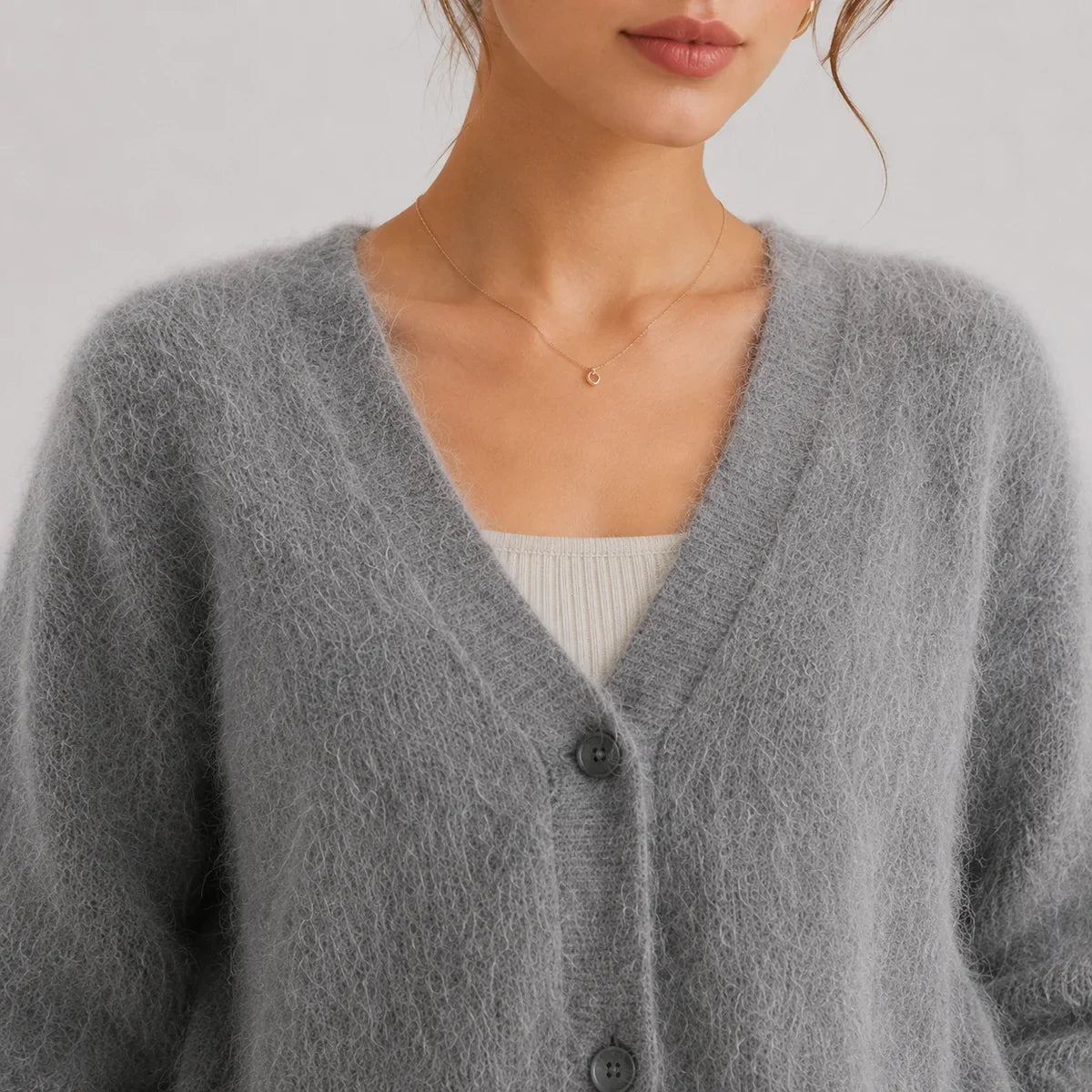 Women's V Neck Button Front Knit Cardigan