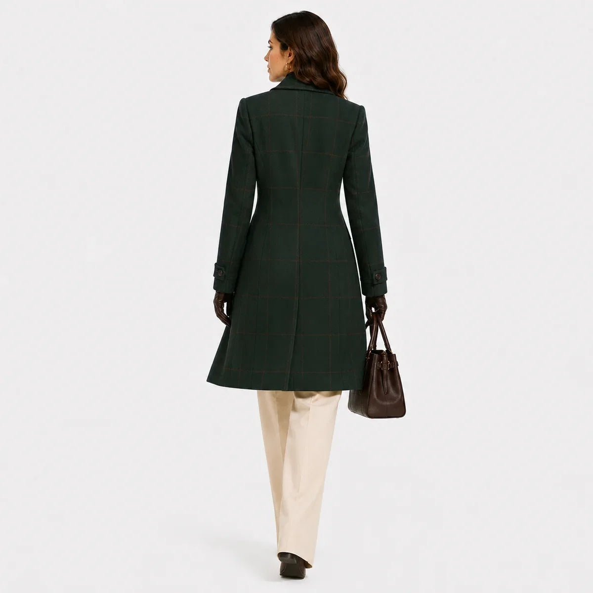 Women's Classic Plaid Comfortable Longline Coat