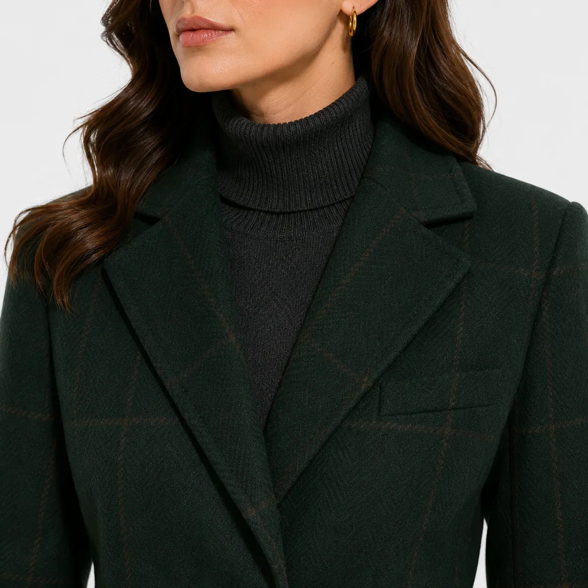 Women's Classic Plaid Comfortable Longline Coat